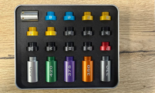 Complete Derraco Ugly Headspace and Bullet Comparator Set with inserts and accessories