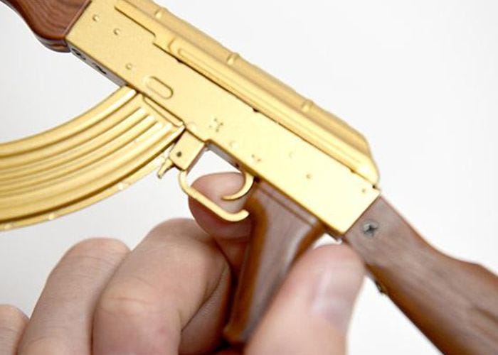 AK47 Gold Miniatuur - GoatGuns