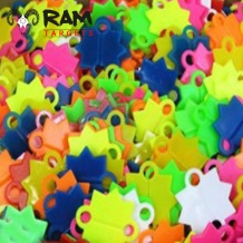 Schietsterren gekleurd/wit plastic - 1000 stuks