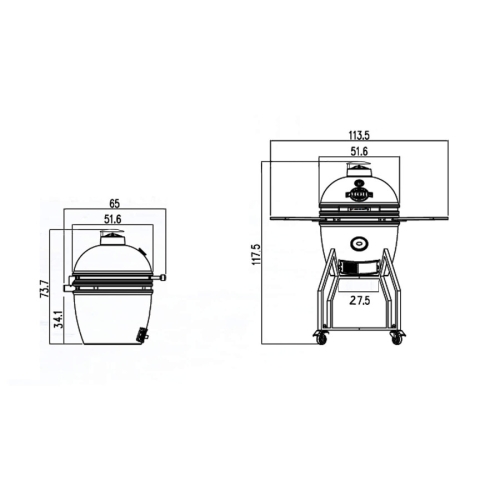 16'' Yakiniku Kamado met onderstel - Medium