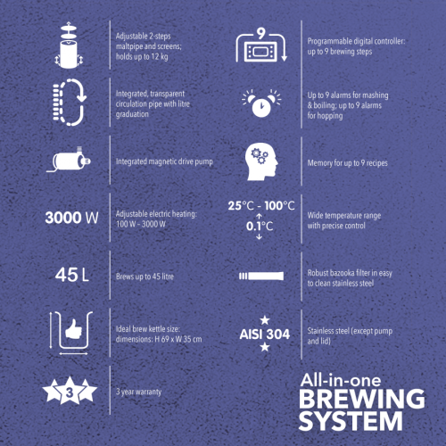 Brew Monk™ 45 L, Magnus - All-in-one brouwketel