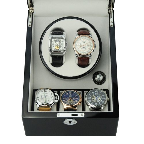 Double watchwinder zwart