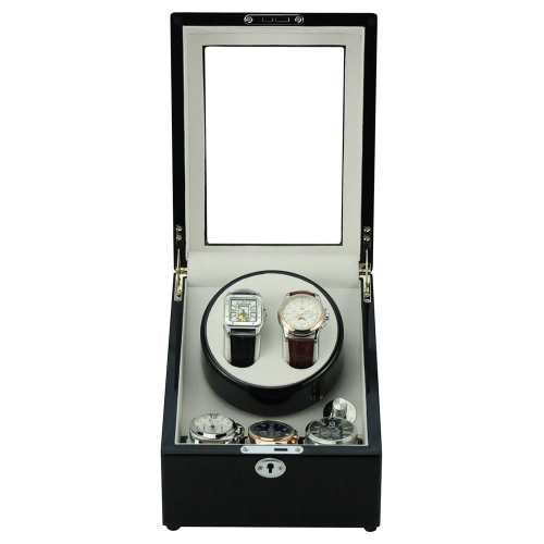 Double watchwinder zwart