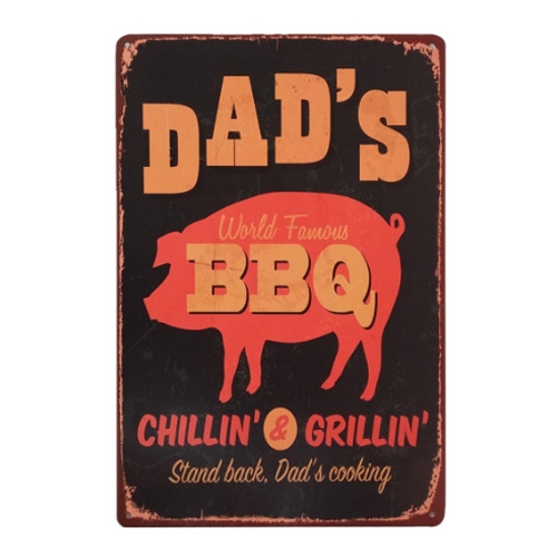 Metalen bord Dad's BBQ - 30 x 20 cm