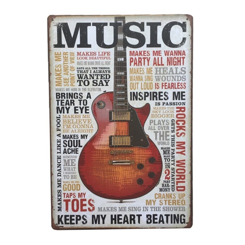 Metalen bord Music - 30 x 20 cm 