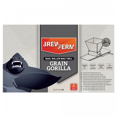 Moutmolen Grain Gorilla - verstelbare RVS rollen