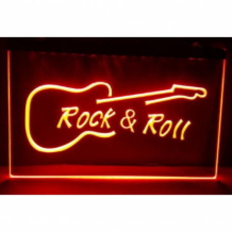 Rock & Roll Neon Bord - 200 x 300 mm