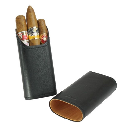 Sigarenetui leder zwart 2-3 sticks - Adorini