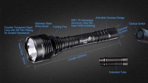 T62 Zaklamp 3600 lumen - Trustfire