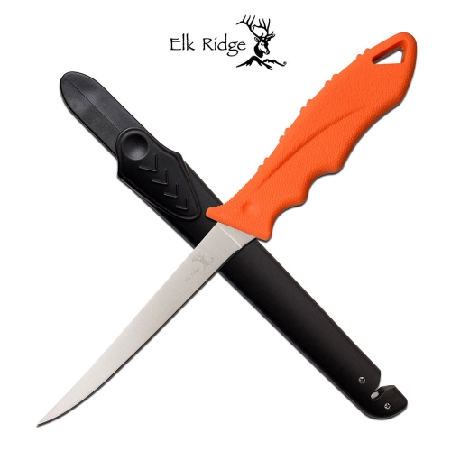 Visfileer mes oranje 31 cm - Elk Ridge