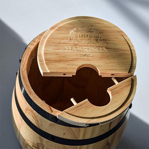 Wooden barrel whisky dispenser - 3L 