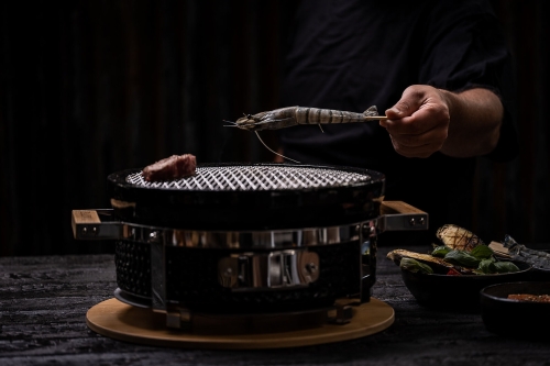 Yakiniku Shichirin Keramiek RVS rond