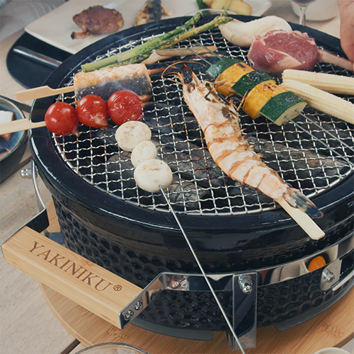 Yakiniku Shichirin Keramiek RVS rond
